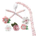 The Peanutshell Crib Mobile for Girls - Pink Musical Baby Crib Mobile with 12 Lullabies, Flower Baby Mobile Crib Pink Floral Nursery Decor