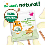 Little Bellies Organic Apple & Cinnamon Puffs Baby Snack (Pack of 18 x 0.42 oz Individual Packs)