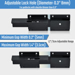 Steinwhale 1Pack Flip Gate Latch Lock with Padlock Hole, 3.5mm Aluminum Alloy Door Latch for Outdoor Wooden Fence, Swing Open Gate, Double Gate, Barn Door, Shed, Vinyl Fence, Yard, Black