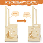 Wooden Baby Shower Crate Closet with Wheels & Higher Handle, Pushable Baby Shower Gifts Baby Basket, Wooden Crate for Storage, Personalized Baby Gifts for Newborn Boy Girl New Parent, 28" x 13.6" x 9"