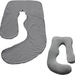 57 Inch U Shaped Removable Pregnancy Pillow Cover Compatible with Momcozy,Soft and Breathable,Cooling Polyester Pregnancy Pillow Case Replacement Fits 55/57 Inch