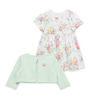 Little Me Clothes for Baby Girls' Bouquet Dress Set with Panty, Pastel Green/Multi, 12 Months