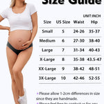 Molasus Cotton Crossover Maternity Underwear Under Bump Pregnancy Bikinis Panties Pack of 6,Black,Small
