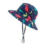 XIAOHAWANG Baby Boy Bucket Toddler Kids Sun Hat UPF 50+ Wide Brim Outdoor Beach Caps Play hat (JC Dinosaur, 48cm(6-12 Months))