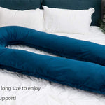 Meiz Pregnancy Pillow, Pregnancy Body Pillow, Pregnancy Pillows for Sleeping, 65" Maternity Body Pillow for Pregnant Women with Velvet Cover, Blue