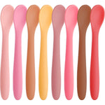 HANSGO 8-Piece Silicone Baby Spoons, First Stage Infant Self Feeding Spoons, Soft-Tip Gentle on Gums, Baby Utensils, Infant Training Spoon, Dishwasher Safe & Boil-proof