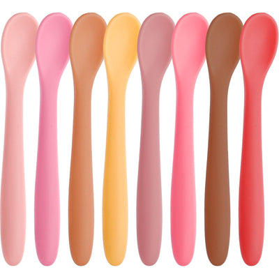 HANSGO 8-Piece Silicone Baby Spoons, First Stage Infant Self Feeding Spoons, Soft-Tip Gentle on Gums, Baby Utensils, Infant Training Spoon, Dishwasher Safe & Boil-proof