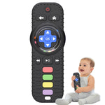 Fu Store Silicone Baby Teether Toys for 0-12 Momths 3-24 Months Infant Toddlers TV Remote Control Rattle Teethers for Babies Chew Toys Teething Relief Soothe Babies Gums, Black