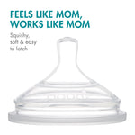 Boon Nursh Bottles - Silicone Baby Bottles Help Ease Colic Symptoms - Formula and Breast Milk Only Touch Food-Grade Silicone - Medium Flow - 8 Oz - Blue