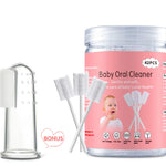 EASICUTI Baby Tongue Cleaner, Baby Toothbrush, 42Pcs Disposable Infant Toothbrush Clean Baby Mouth,Gauze Gum Cleaner Baby Oral Cleaning Stick Dental Care for 0-36 Month Baby+Free 1 Finger Toothbrush