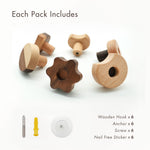 WONQEXZ Wall Hook,Child Baby Nursery Wood Wall Hook,Natural Biscuit Coat Hooks,Wooden Hooks,Children Wall Mounted Hook,Set of 6