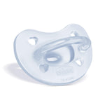 Chicco PhysioForma Silicone Orthodontic Pacifier for Babies 0-6m, One-Piece 100% Soft Silicone, Supports Breathing, Satin-Textured Nipple, Included Sterilizing Case, BPA Free, 2-Pack, Light Blue/Green