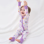 pureborn Baby Girls Sleeper Viscose from Bamboo Pajamas 2-Way Zipper Snug Fit Sleepwear Flower Fairy 0-3 Months