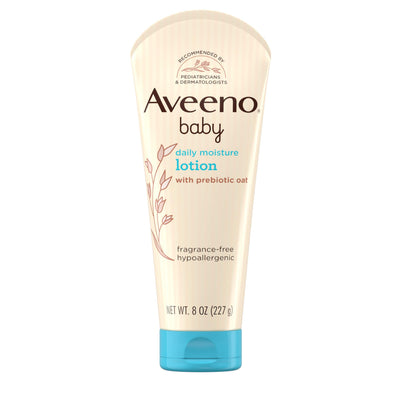 Aveeno baby daily moisture lotion on a white background
