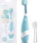 Papablic Toddler Sonic Electric Toothbrush Kids for Ages 1-3 Years, Baby Electric Toothbrush with Cute Dino Cover and Smart LED Timer, 2 Brush Heads (Debby)
