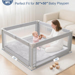SEPARO Thick Baby Play Mat for Floor,50 x 50 Playpen Mat,Tummy Time Foam Mats,Ultra Soft Support & Plush Feel,Easy Care with Non-Slip Cushioned for Infant,Kids and Toddler Crawling,Grey