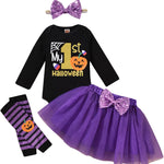 Baby Girl Halloween Costumes My 1st Halloween Outfits Romper+ Tutu Skirt+ Striated Leg Warmer+ Bunny Headband Outfit Set