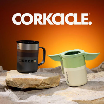 Corkcicle Star Wars Grogu Baby Yoda Insulated Coffee Mug, Triple Insulated Stainless Steel, Easy Grip, Non-slip Bottom, Keeps Beverages Chilled for 9 Hours, Reusable Cup, 16 oz
