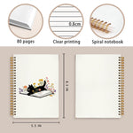 LIANGW Cat Notebook Journal for Teen Girls, Black Cats Floral Book Spiral Notebook for School Supplies, Cute Notebooks for School Aesthetic, Cat Lover Gifts for Women Men & Girls 5.5x8.3 Inch