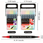 Kekelele Dual Tip Markers for Kids, Washable Markers Set, Art Marker with Stand Portable Box, Gift For Kids (24 Colours)