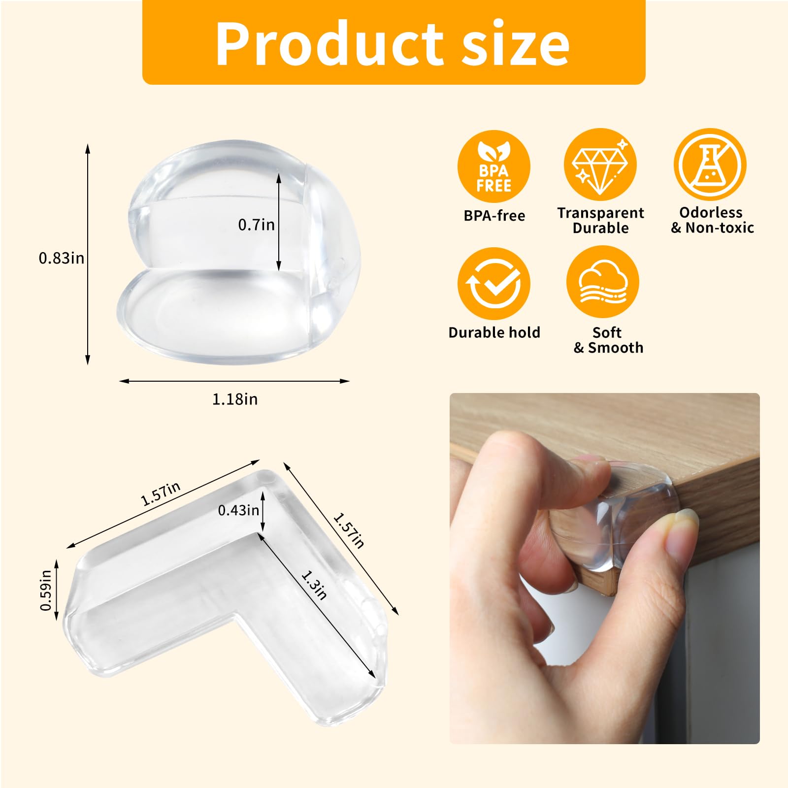 Rindion 40 Pack Corner Protector Baby, 2 Shapes - Baby Safety - Rindion ...