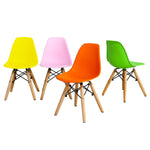 Costzon Kids Table and Chair Set, 5 PCS Mid-Century Modern Style Kids Desk Set w/Wood Legs, Iron Frame for Dining Drawing Playing & Strong Bearing Capacity, Toddler Table and Chairs (Colorful)
