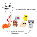 Janod Pets Chunky Puzzle - 7 Pieces - Ages 18 Months - 3 Years - J07122