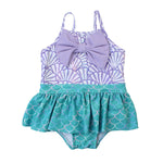 RuffleButts Girls UPF50+ Sun Protection Princess Sleeveless One Piece Swimsuit - Magical Mermaid, 5
