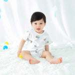 pureborn Baby Bodysuit - Short Sleeve Cotton Romper Summer One-piece Outfit for Infant Boys Girls 0-3 Months Bees