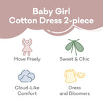 pureborn Baby Girls Dress Cotton Short Sleeve Casual Dress with Bloomer Animal Paradise 12-18 Months