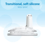 Dr. Brown's Milestones Wide-Neck Sippy Spout Bottle with 100% Silicone Handles, Easy-Grip Handles with Soft Sippy Spout, 9oz/270mL, Green, 1-Pack, 6m+