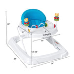 BABY JOY Baby Walker, Foldable Activity Walker with Adjustable Height, Large Tray & Removable Toys, Baby Walker with Wheels for Boys Girls 6-18 Months (Blue)