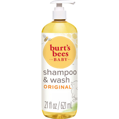 Burt's Bees Baby shampoo & wash bottle on a white background