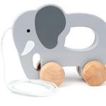 Hape Wooden Elephant Pull-Along Baby Toy| Early Learning Push and Pull Toys for Toddlers Age 1 Years and Up