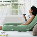 QUEEN ROSE Cooling Pregnancy Pillows, U Shaped Full Body Maternity Pillow for Pregnant Support, Green