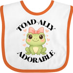 inktastic Girls Cute Toadally Adorable Frog Baby Bib