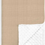Bow Baby Blankets for Girls, Soft Nursery Minky Blankets with Muslin and Dotted Fleece Back 30x40 inches, Receiving Bed Quilt for Newborn, Infants, Toddlers