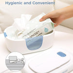 Momcozy Baby Wipe Warmer, Innovative Spring Design, Large Capacity Wipes Dispenser for 60-80pcs, Fast & Even Heating, 4 Modes of Temperature Heating Control, Diaper Wipe Warmer with Night Light, Blue