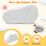 JIASUQI Infant First Walkers Shoes for Baby Sneaker Barefoot Shoes for Toddler Boys Girls White 12-18 Months