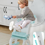 Potty Training Seat with Step Stool Ladder, Potty Training Toilet Seat with Soft Seat Splash Guard, Adjustable Height, 2 in 1 Potty Seats for Toddlers Kids Boys Girls