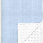 Bow Baby Blankets for Girls, Soft Nursery Minky Blankets with Muslin and Dotted Fleece Back 30x40 inches, Receiving Bed Quilt for Newborn, Infants, Toddlers