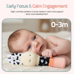Bella Bunny Baby Rattle Toys - Rattles for Babies 0-6 Months High Contrast Baby Toys for Newborn Gifts - Ultra-Soft Sensory Toy Stick and Circle Baby Rattles 0-6 Months (2-Pack)
