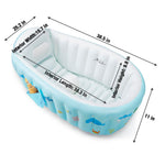 PandaEar Baby Inflatable Bathtub, Portable Travel Baby Infant Bath Tub Toddler Bathtub with Air Pump, Foldable Non-Slip Shower Basin Mini Air Swimming Pool for Newborn (Whale Blue)
