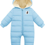 XMWEALTHY Baby Clothes Cute Infant Toddler Snowsuit Warm Newborn Boy Girl Winter Coats Hooded Zip Jumpsuit