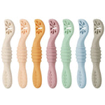 PandaEar 7 Pack Baby Spoons, Soft Silicone Self-Feeding Utensils for Babies & Toddlers, BPA-Free Silicone First Stage Training Spoon with Easy-Grip Handle