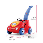 Step2 Push Around Buggy Kids Push Car, Ride On Car with Seat Belt and Horn, Toddlers Ages 18 Months - 3 Years Old, Max Weight 50 lbs., Easy Storage, Ideal Stroller Substitute, Red