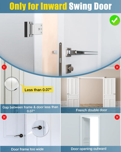 Home Security Door Lock Child Proof Door Reinforcement Lock for Kids Safety Withstand 800lbs Metal Door Lock Security Front Child Safety Door Latch Lock Top High Security Door Locks for Interior Lock