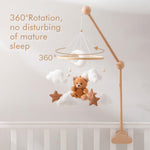 EERKEOD Baby Crib Mobile Bear Nursery Mobile for Boys Girls Teddy Velvet Mobile Nursery Decor for Infant Bedroom Hanging Baby Mobile for Bassinet Newborn Baby Gift（Brown Bear）