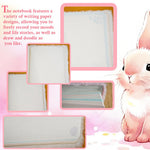 Liyujuping Cute Diary for Girls, Rabit Fuzzy Notebooks for Girls, Kids Notebook Set with Pen, Stickers, Flush Journal Writing Pad A6, Birthday, Christmas, Easter, Back-to-School Season (White)