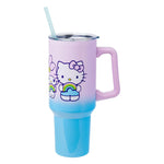 Silver Buffalo Sanrio Hello Kitty and Friends Featuring My Melody, Kuromi, and Pompompurin Rainbow Ombre Stainless Steel Tumbler with Handle and Straw, Fits in Standard Cup Holder, 40 Ounces